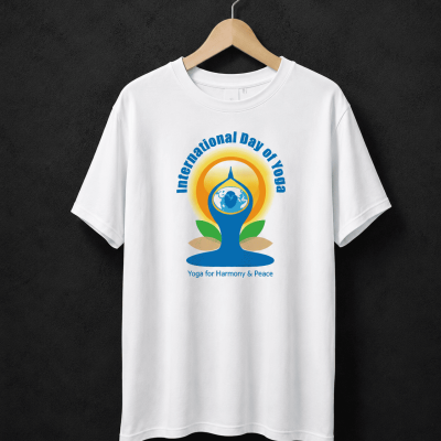 Yoga Day Printed Round Neck and Half Sleeve | Dry Fit | T-Shirt for Women | Men | Girls